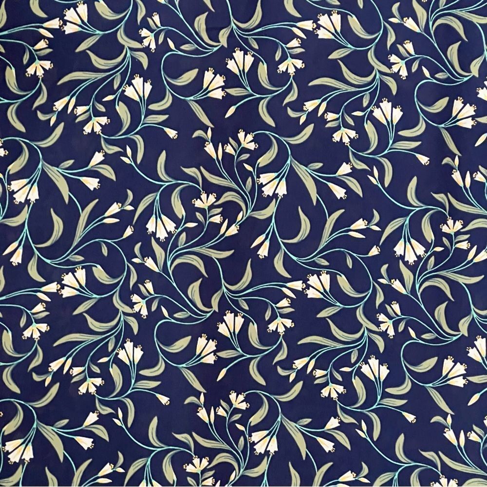 1. State Navy Floral Flutter Sleeve Tie Neck Blouse - Picture 7 of 8